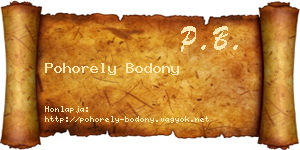 Pohorely Bodony névjegykártya